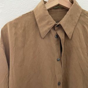 Brown suede Kenneth Cole button up